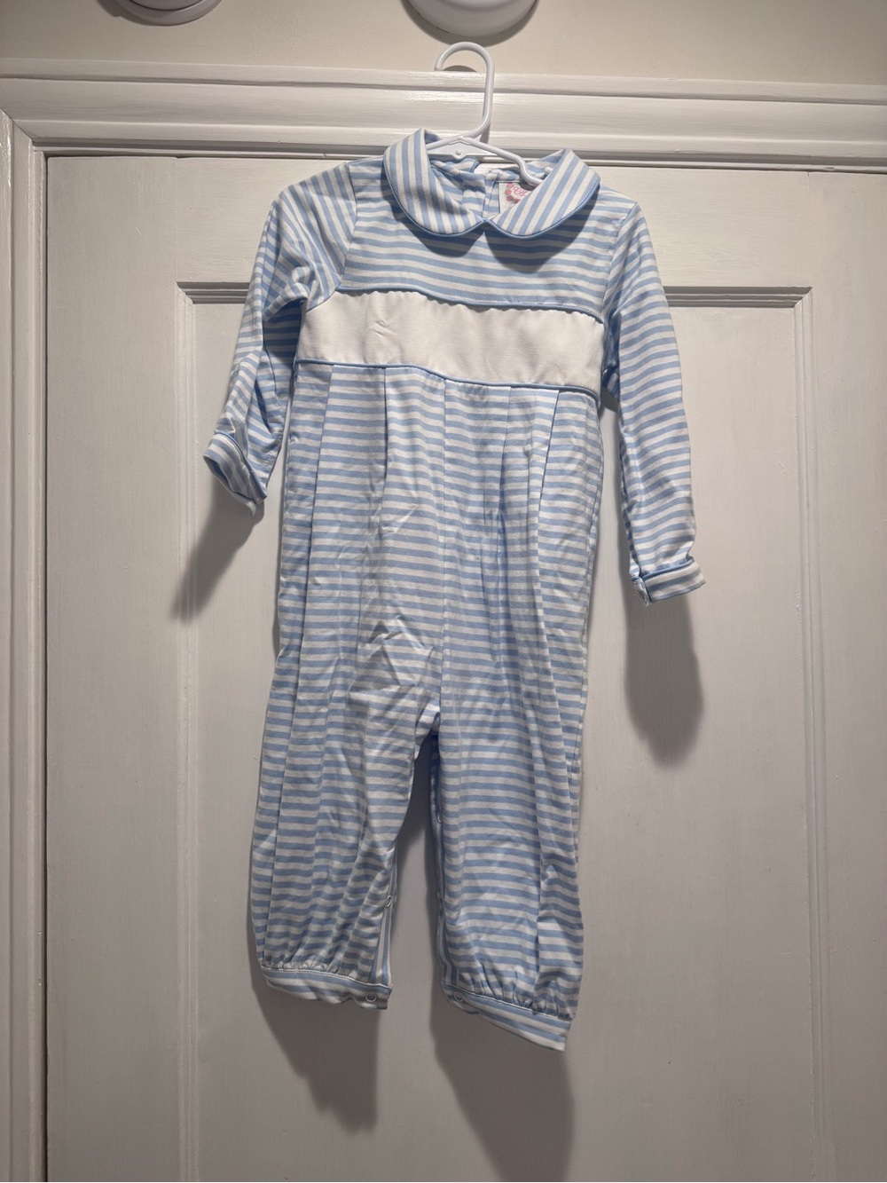 Striped Blue & White Baby One-Piece